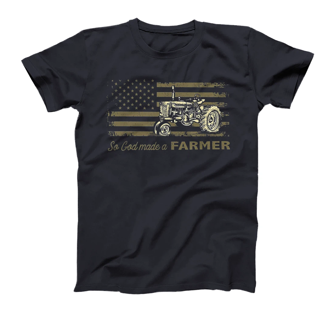 So God Made A Farmer America Flag Tractor T-Shirt