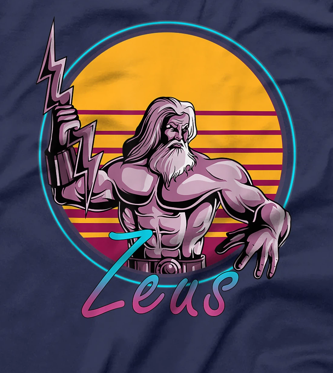 Retro 80s Zeus Greek Mythology God Retrowave Synthwave Gift T-Shirt