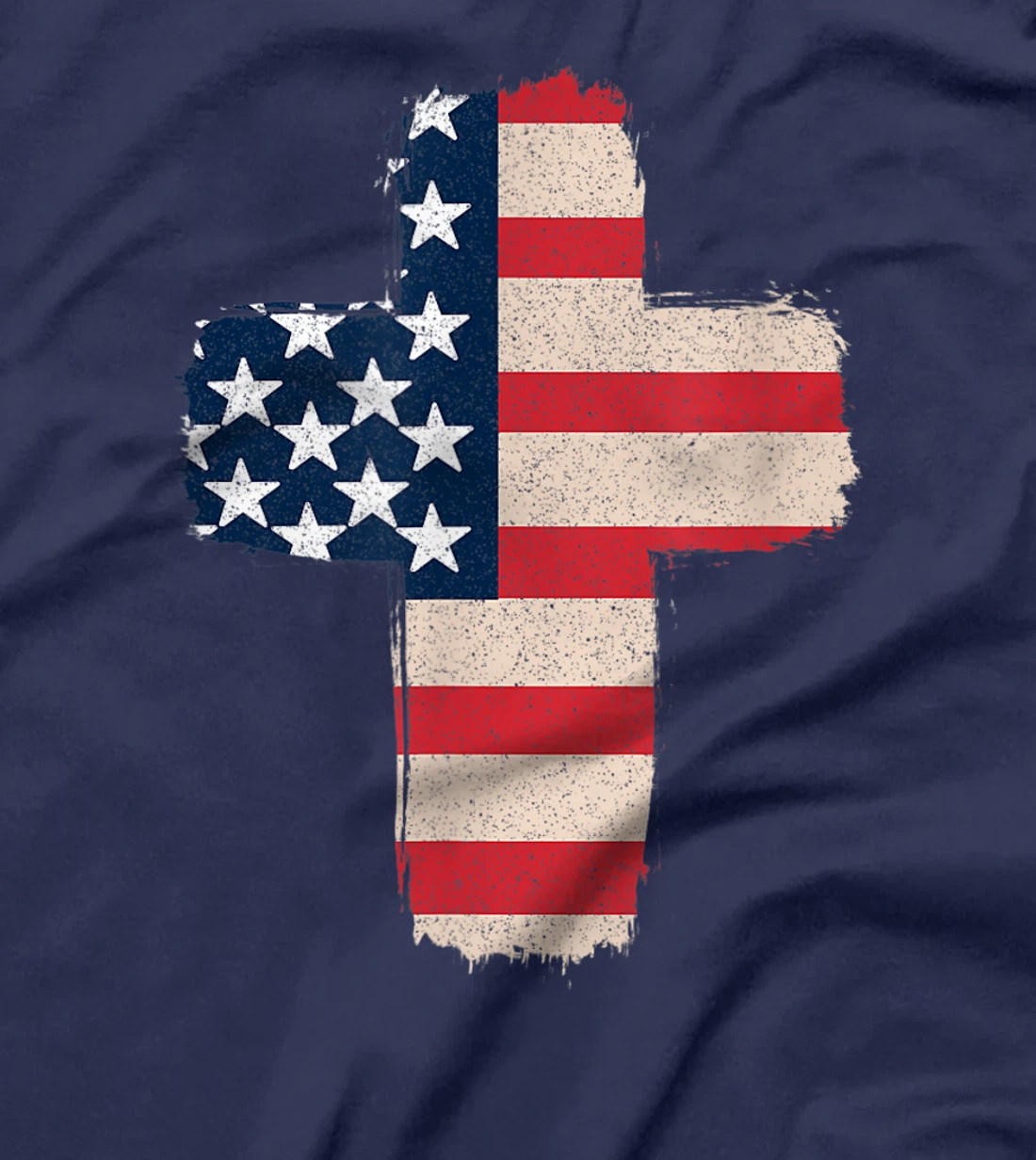 One Nation Under God Christian Cross Blessed American Flag T-Shirt