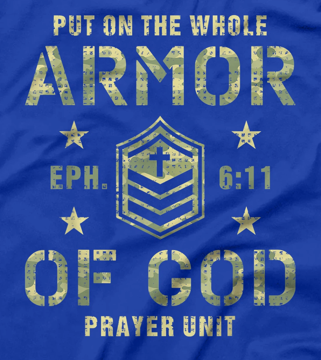 Armor of God Gift for Christians Religious Camouflage Bible T-Shirt