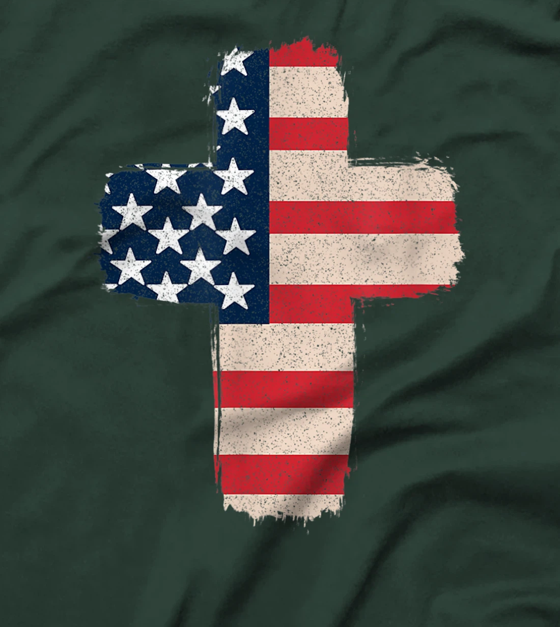 One Nation Under God Christian Cross Blessed American Flag T-Shirt