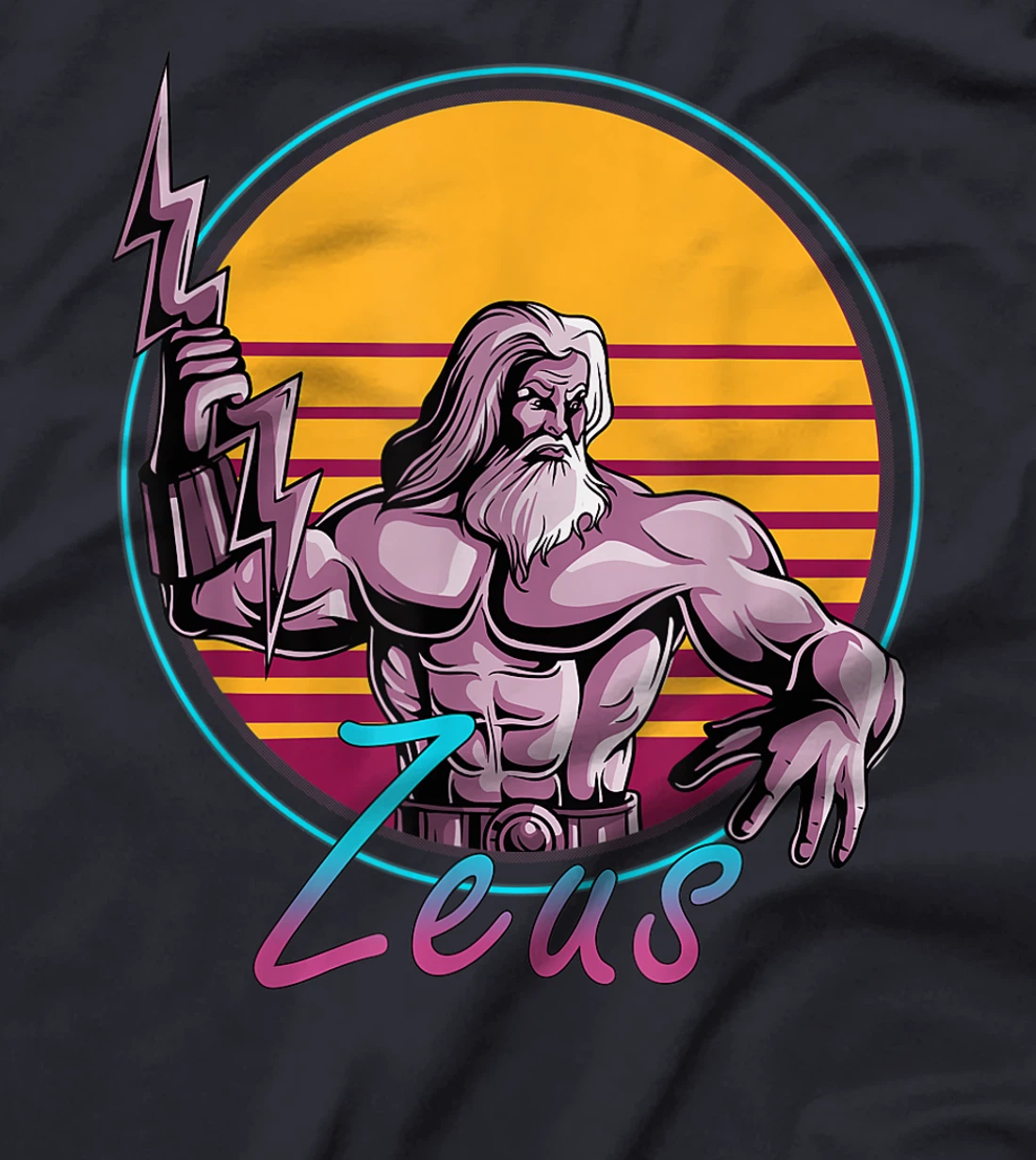 Retro 80s Zeus Greek Mythology God Retrowave Synthwave Gift T-Shirt