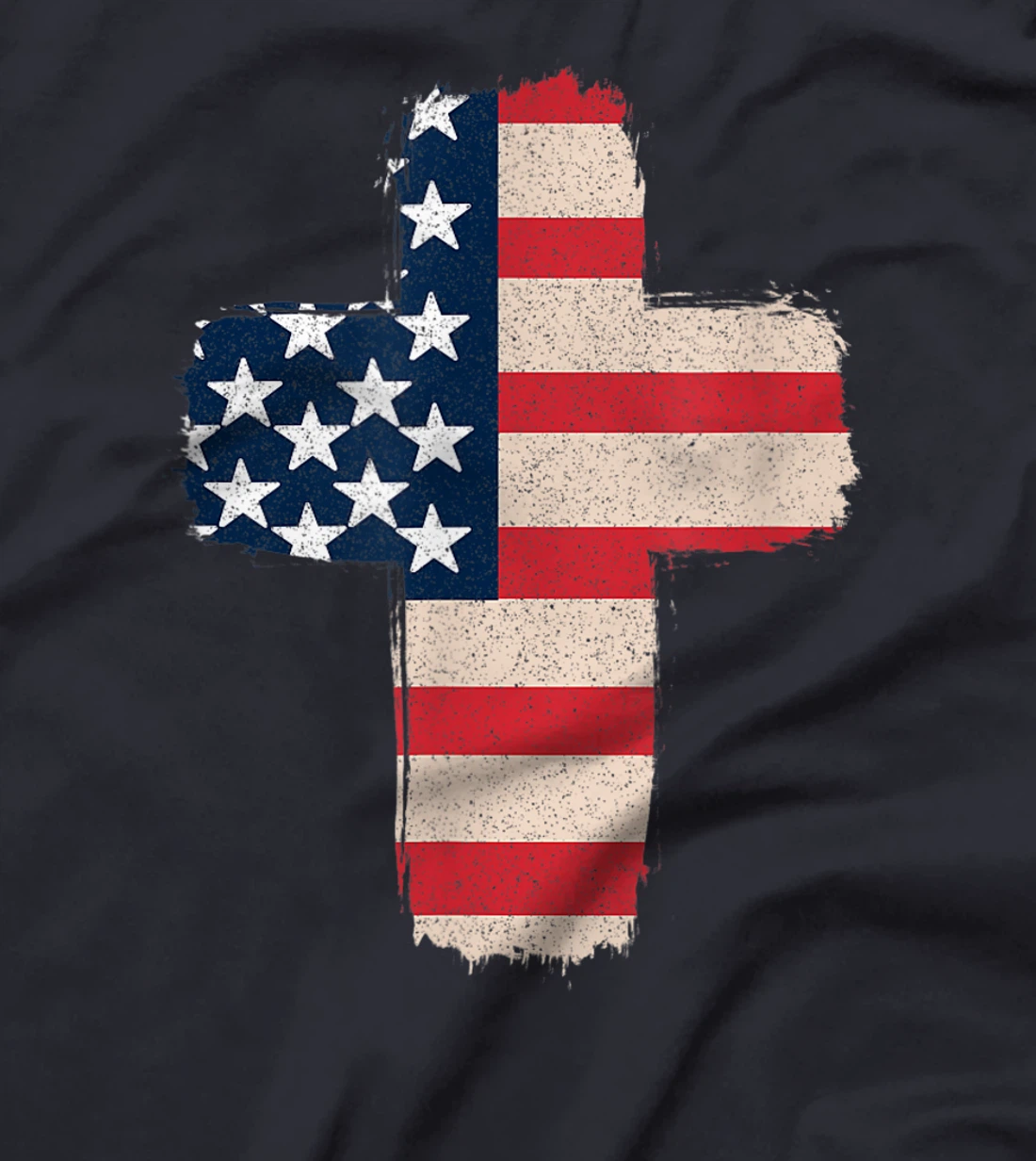 One Nation Under God Christian Cross Blessed American Flag T-Shirt