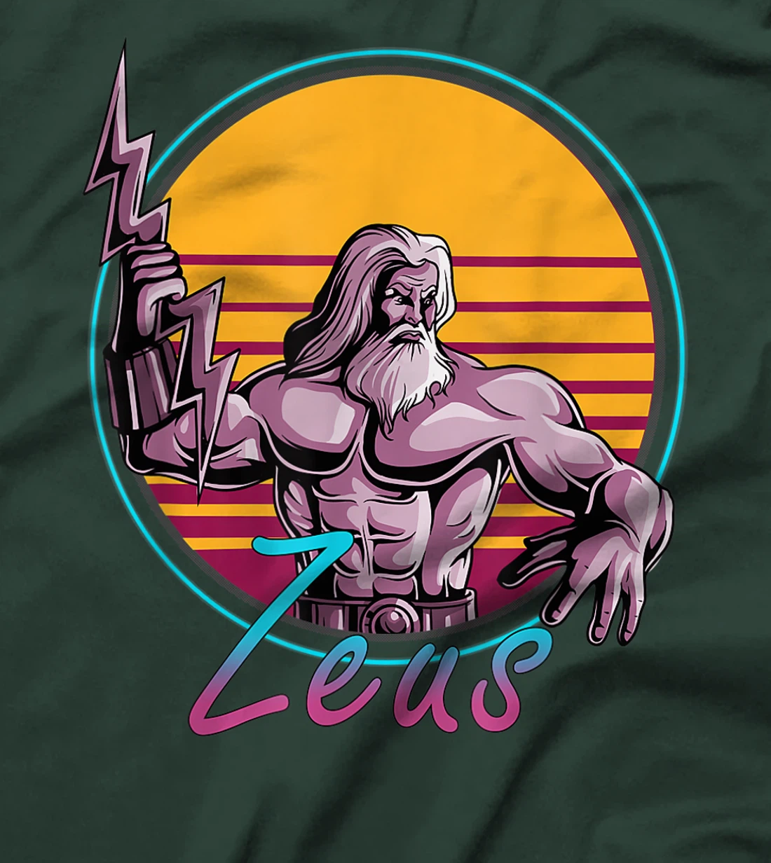 Retro 80s Zeus Greek Mythology God Retrowave Synthwave Gift T-Shirt