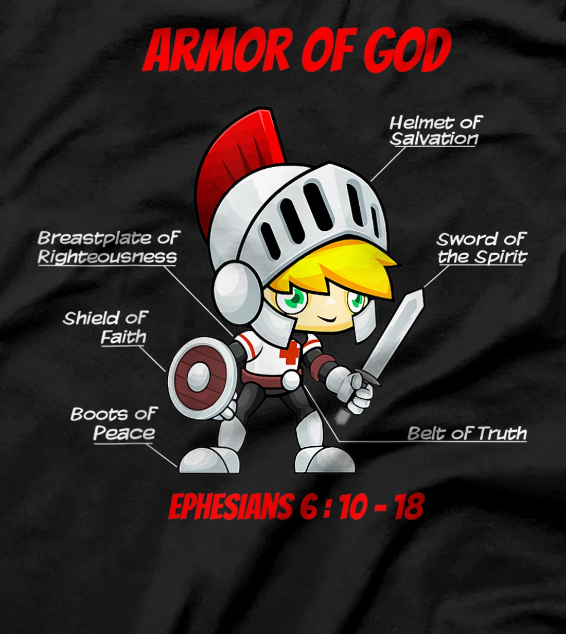 Ephesians 6 Armor of God Christian Bible Verse T-Shirt