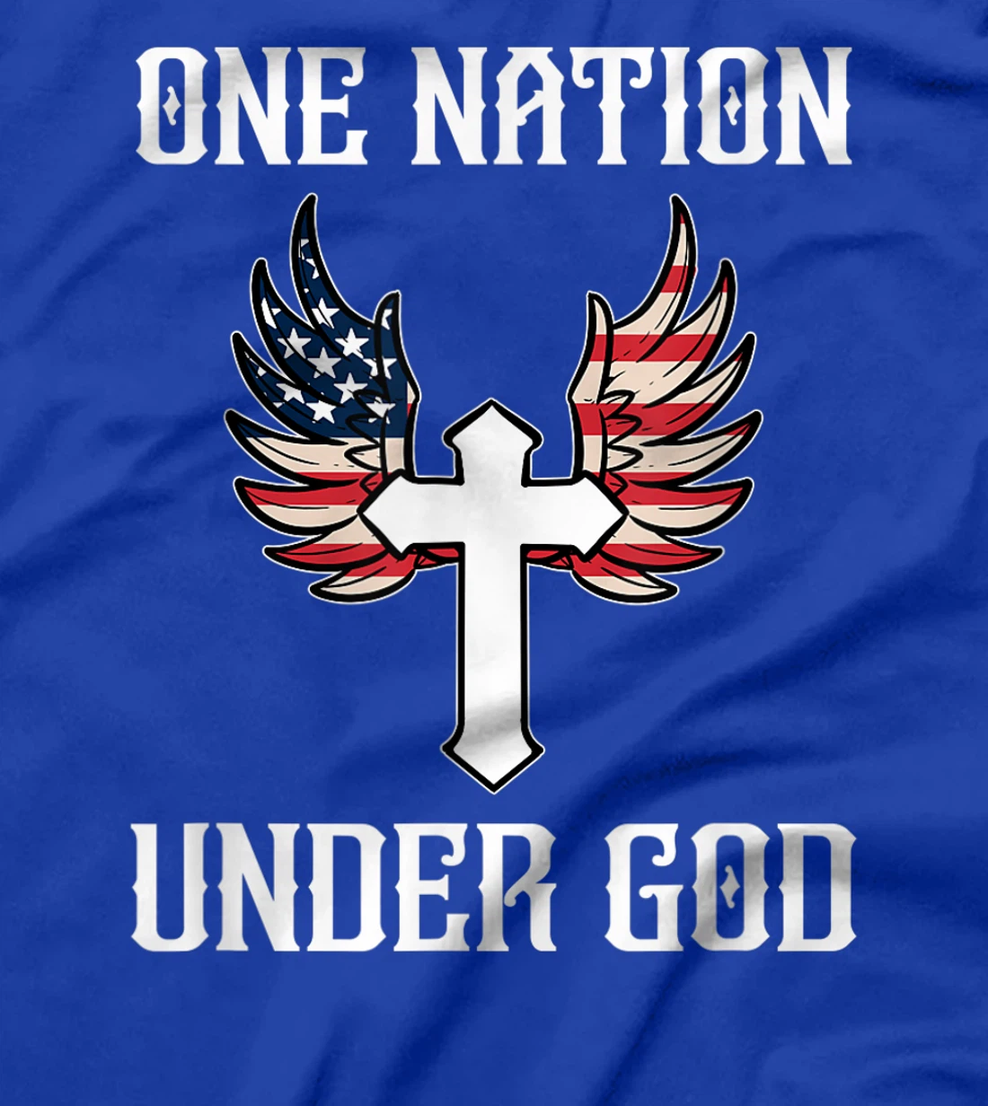 One Nation Under God American Flag Christian Cross Patriotic T-Shirt