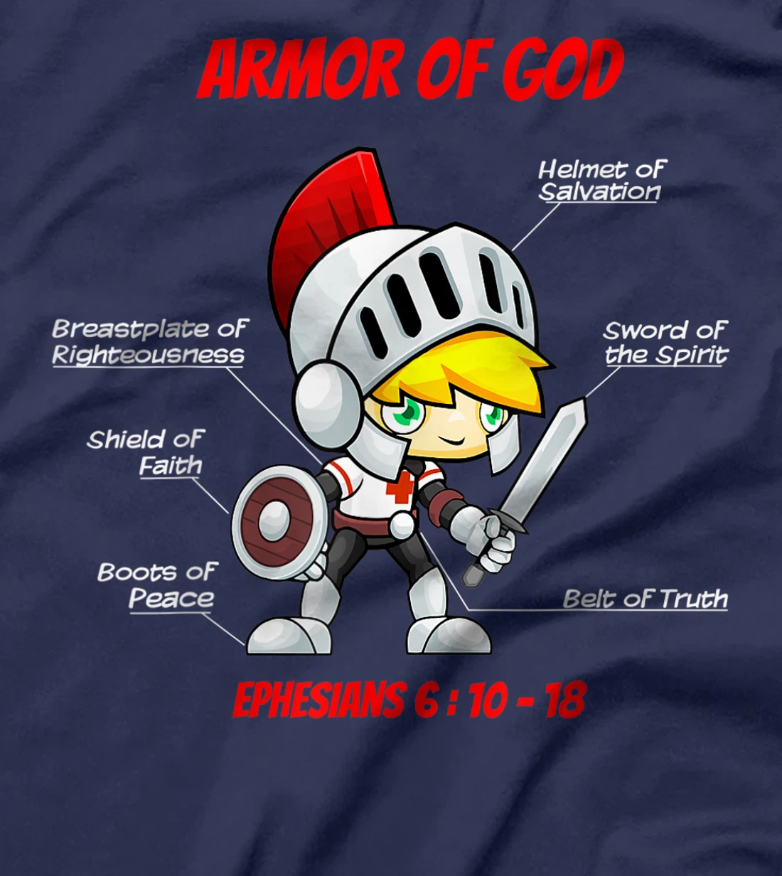 Ephesians 6 Armor of God Christian Bible Verse T-Shirt