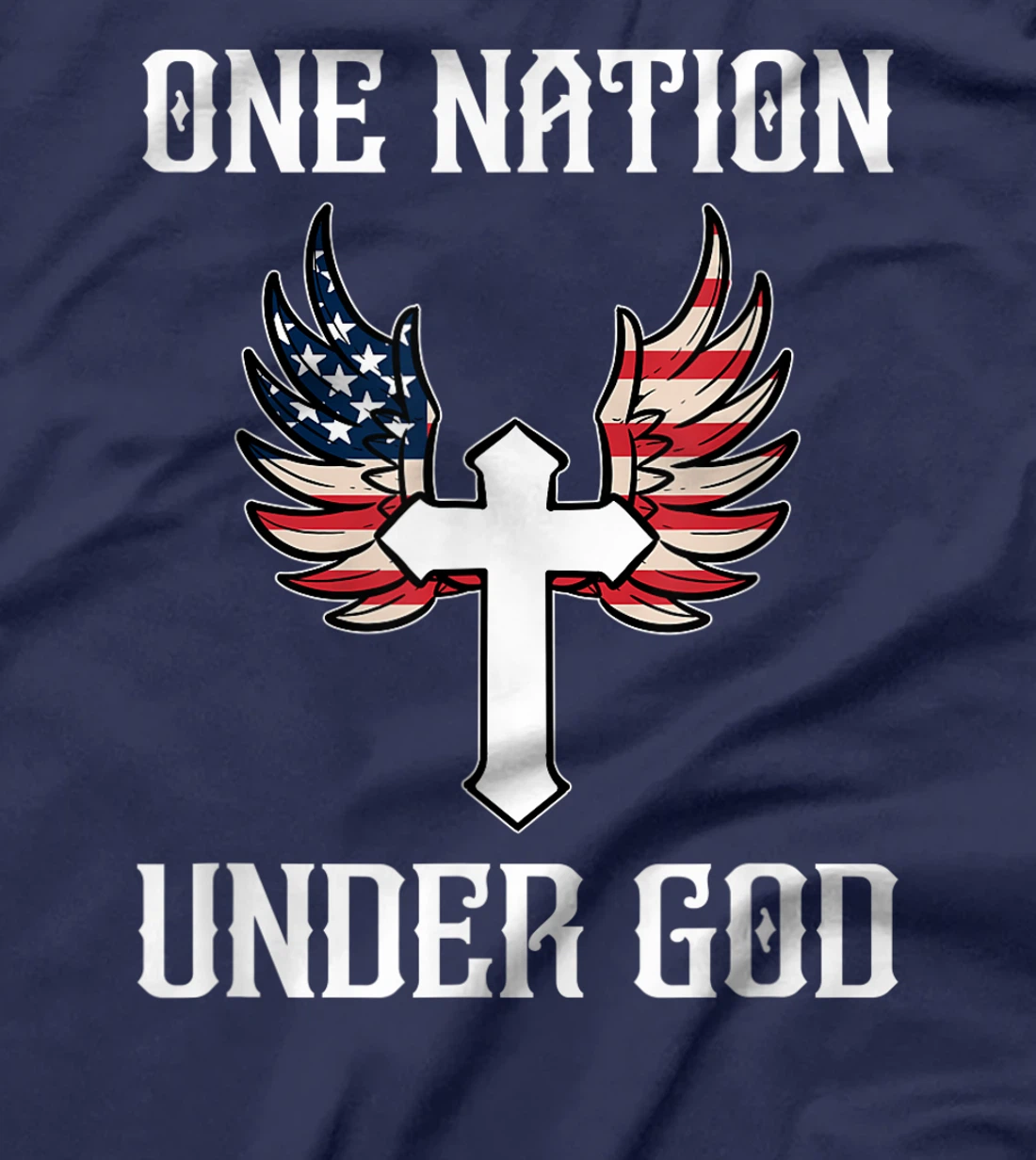 One Nation Under God American Flag Christian Cross Patriotic T-Shirt