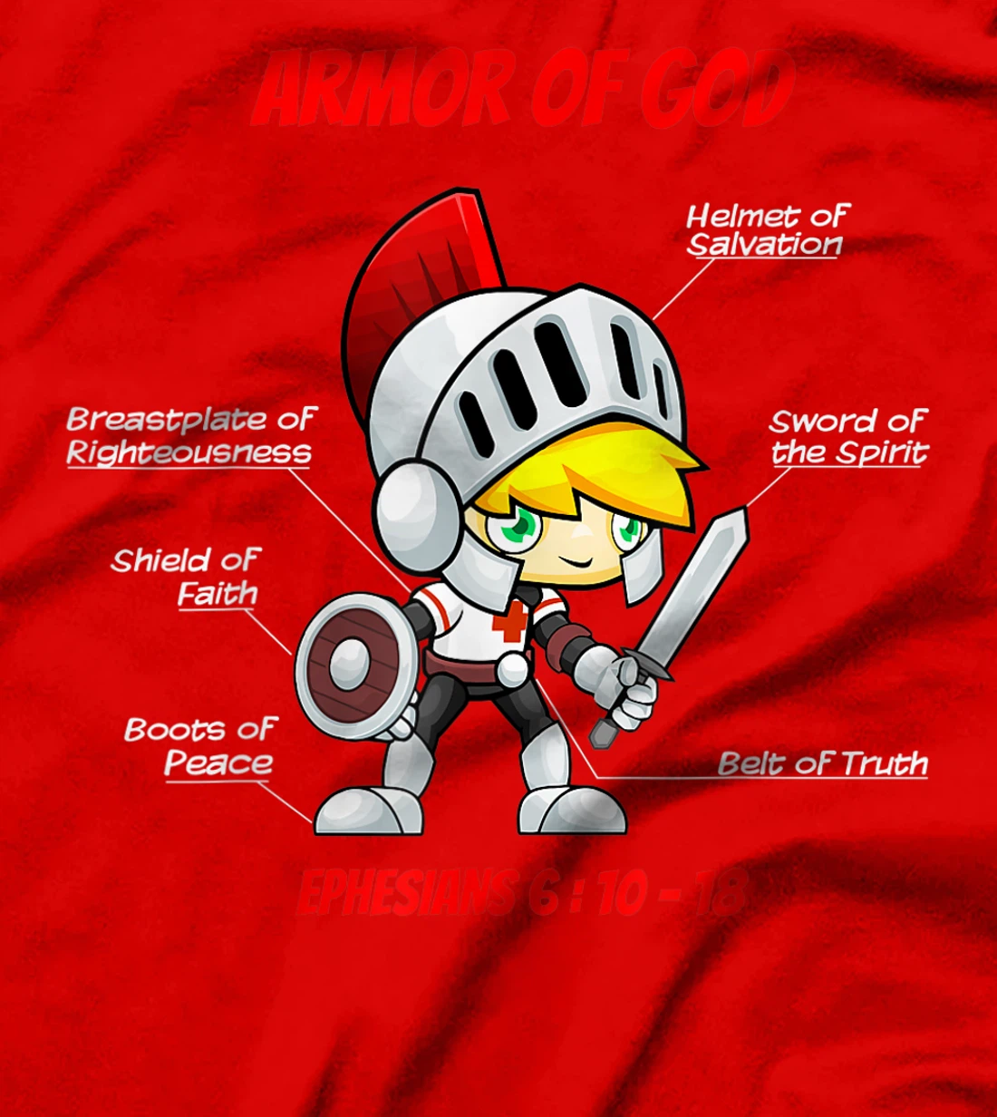 Ephesians 6 Armor of God Christian Bible Verse T-Shirt