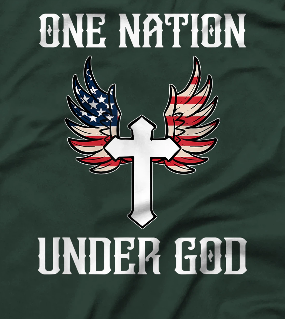 One Nation Under God American Flag Christian Cross Patriotic T-Shirt