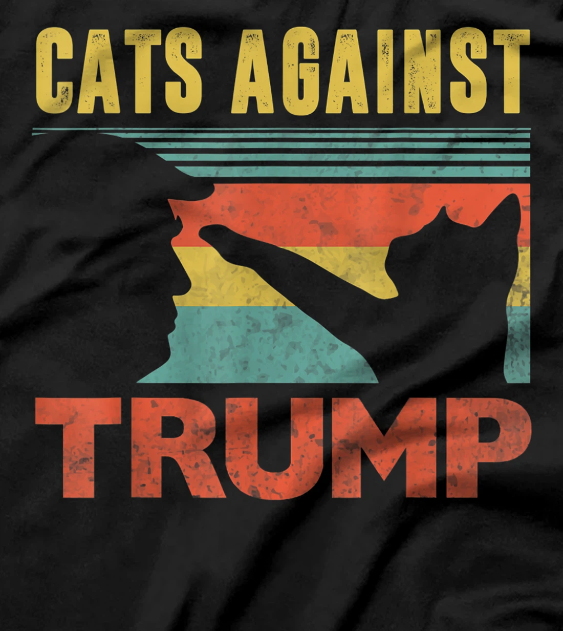 Cats Against Trump Funny Cat Punch Anti Hates Vote Out T-Shirt