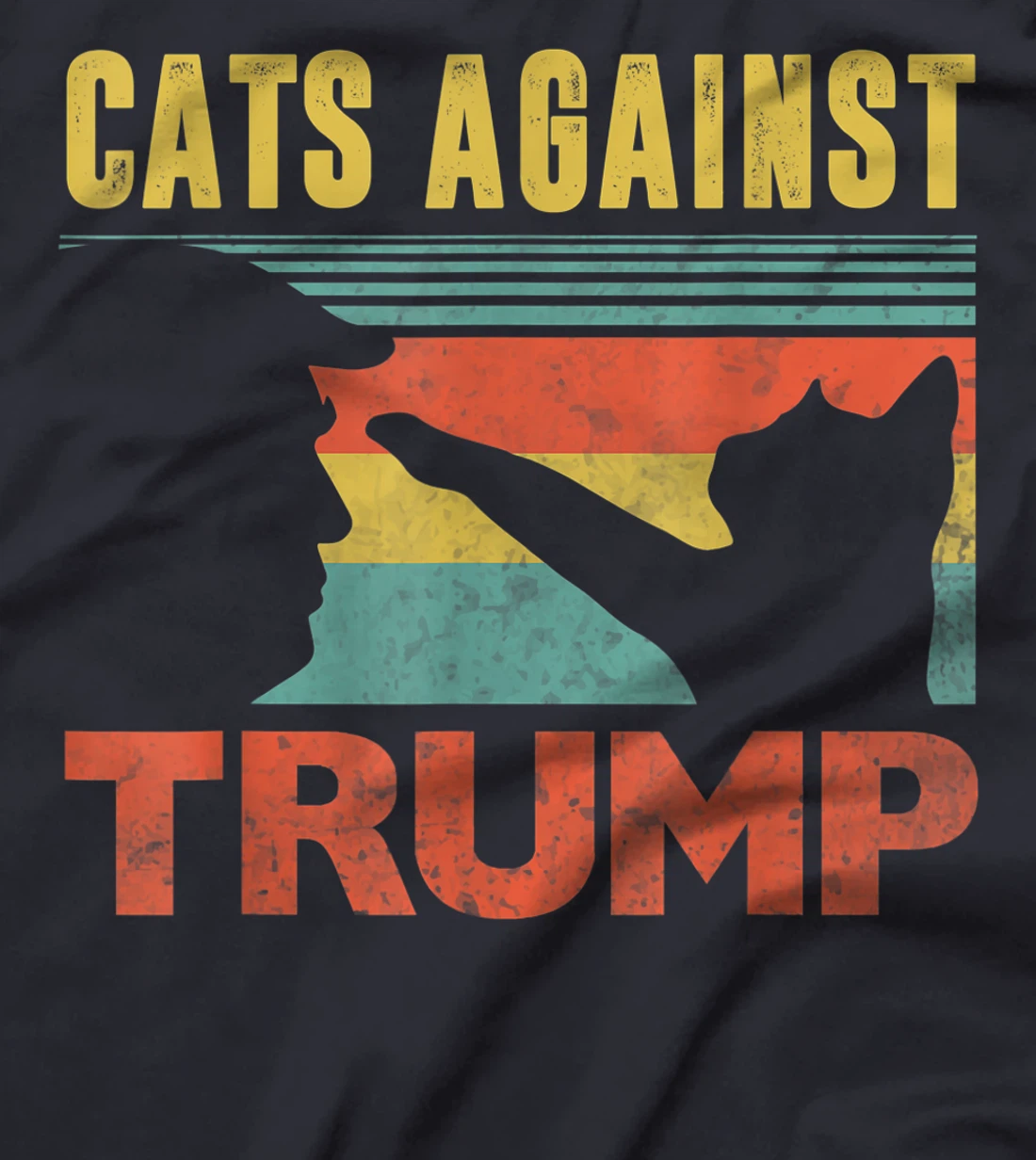 Cats Against Trump Funny Cat Punch Anti Hates Vote Out T-Shirt