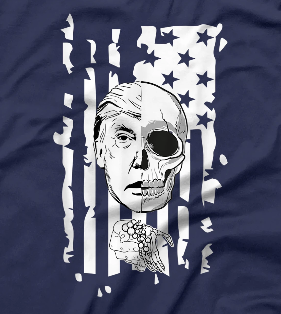 Political President Trump Half Skull Washing Hands Prevent T-Shirt