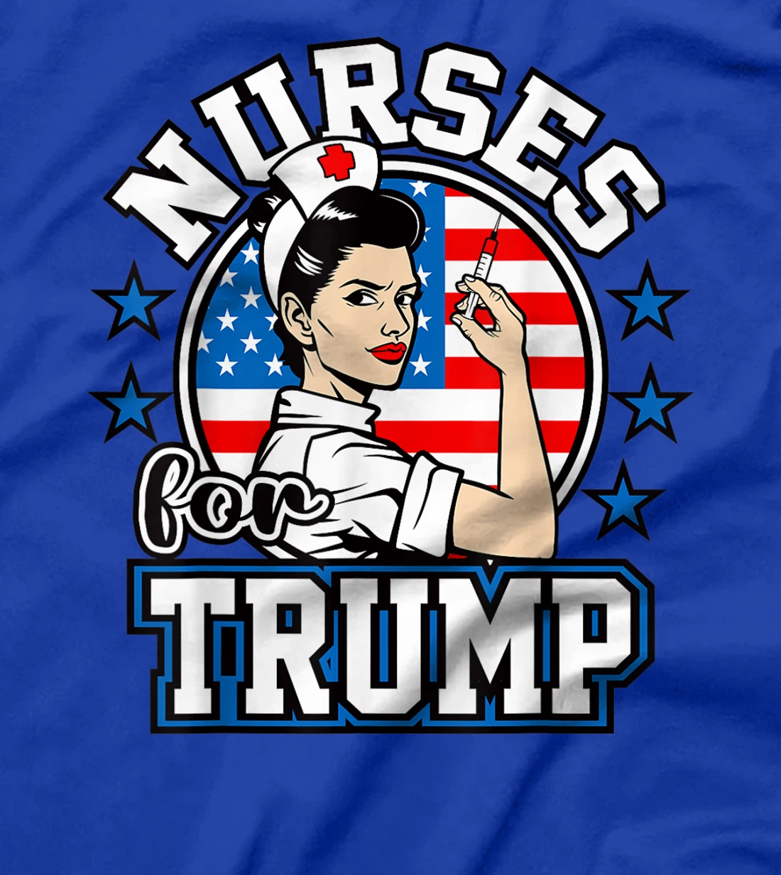 Nurses For Trump American Flag Gifts Proud Patriotic Nurses T-Shirt