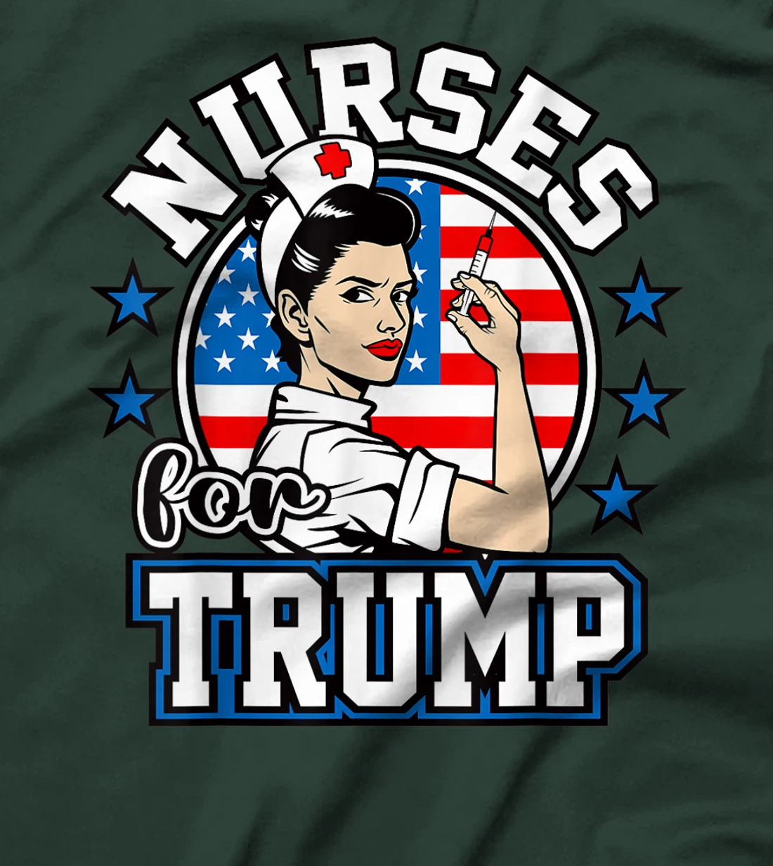 Nurses For Trump American Flag Gifts Proud Patriotic Nurses T-Shirt