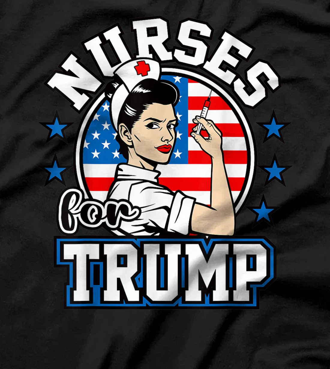 Nurses For Trump American Flag Gifts Proud Patriotic Nurses T-Shirt