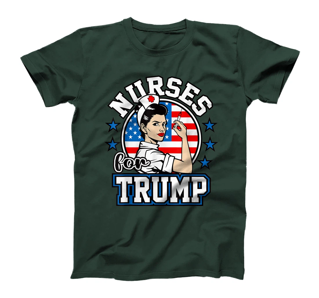 Nurses For Trump American Flag Gifts Proud Patriotic Nurses T-Shirt