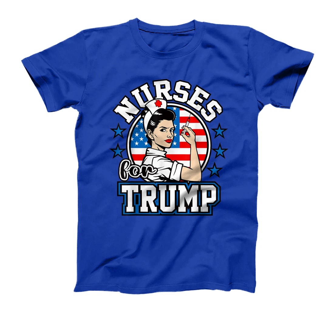 Nurses For Trump American Flag Gifts Proud Patriotic Nurses T-Shirt