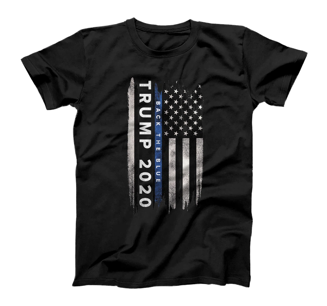 Trump back the blue shirt. Pro Trump Thin Blue Line US Flag T-Shirt