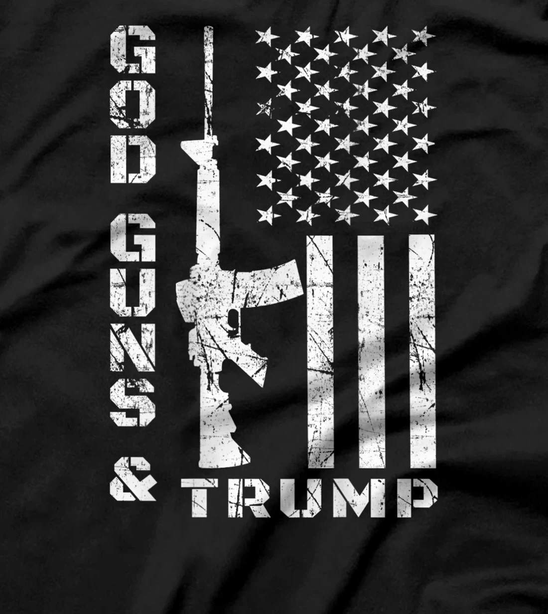 God Guns And Trump 2nd Amendment Flag AR15 (BACK) T-Shirt