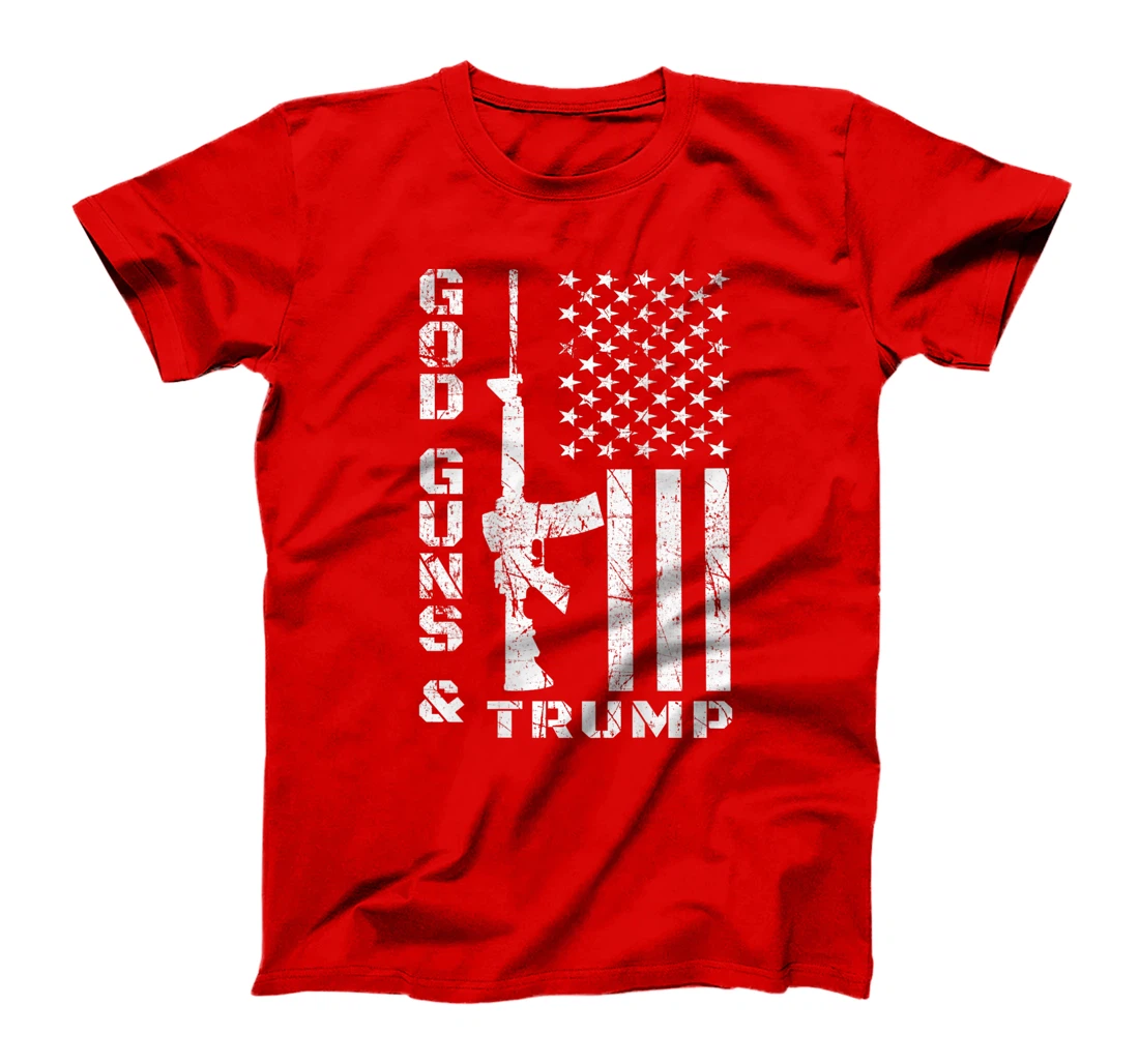 God Guns And Trump 2nd Amendment Flag AR15 (BACK) T-Shirt