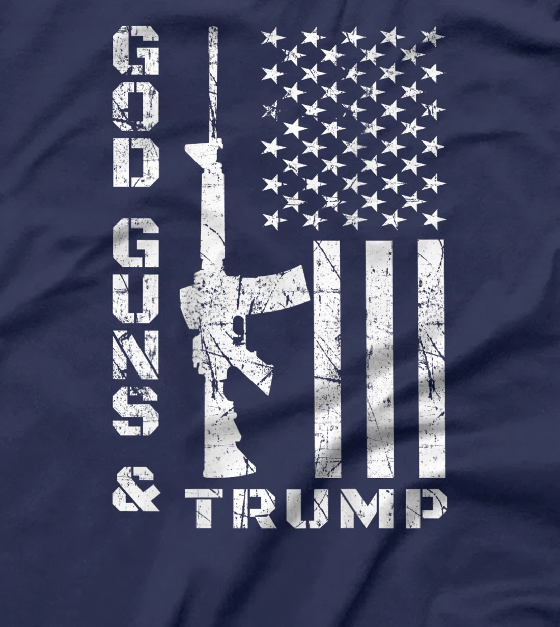God Guns And Trump 2nd Amendment Flag AR15 (BACK) T-Shirt