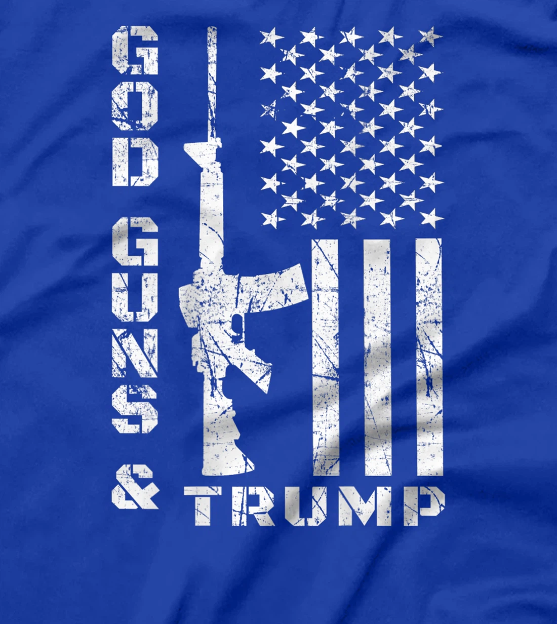 God Guns And Trump 2nd Amendment Flag AR15 (BACK) T-Shirt