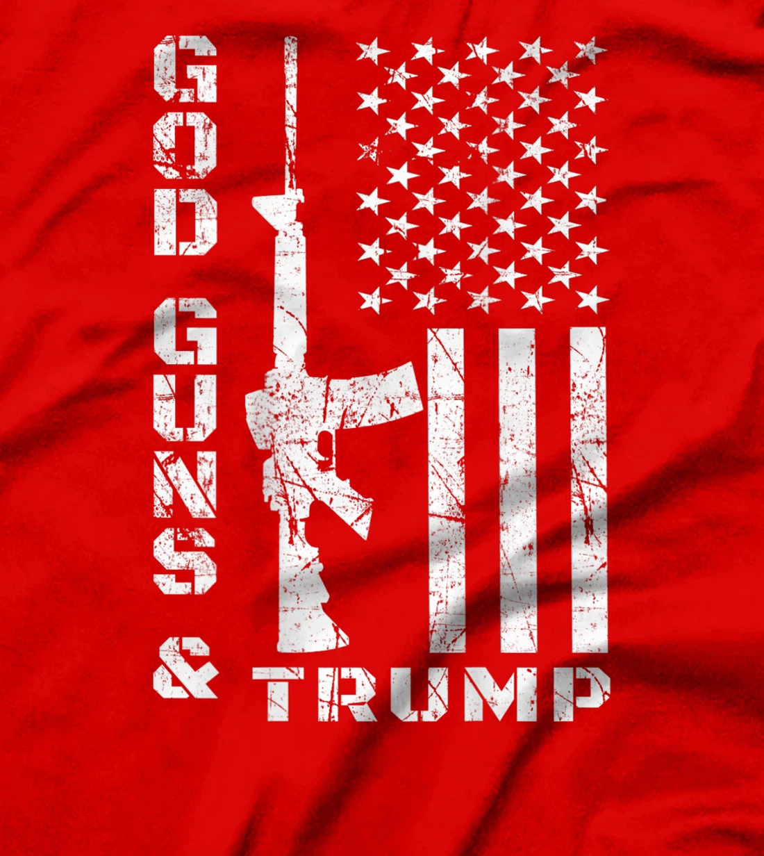 God Guns And Trump 2nd Amendment Flag AR15 (BACK) T-Shirt
