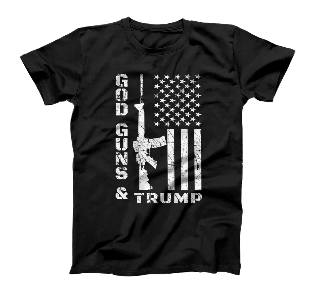 God Guns And Trump 2nd Amendment Flag AR15 (BACK) T-Shirt