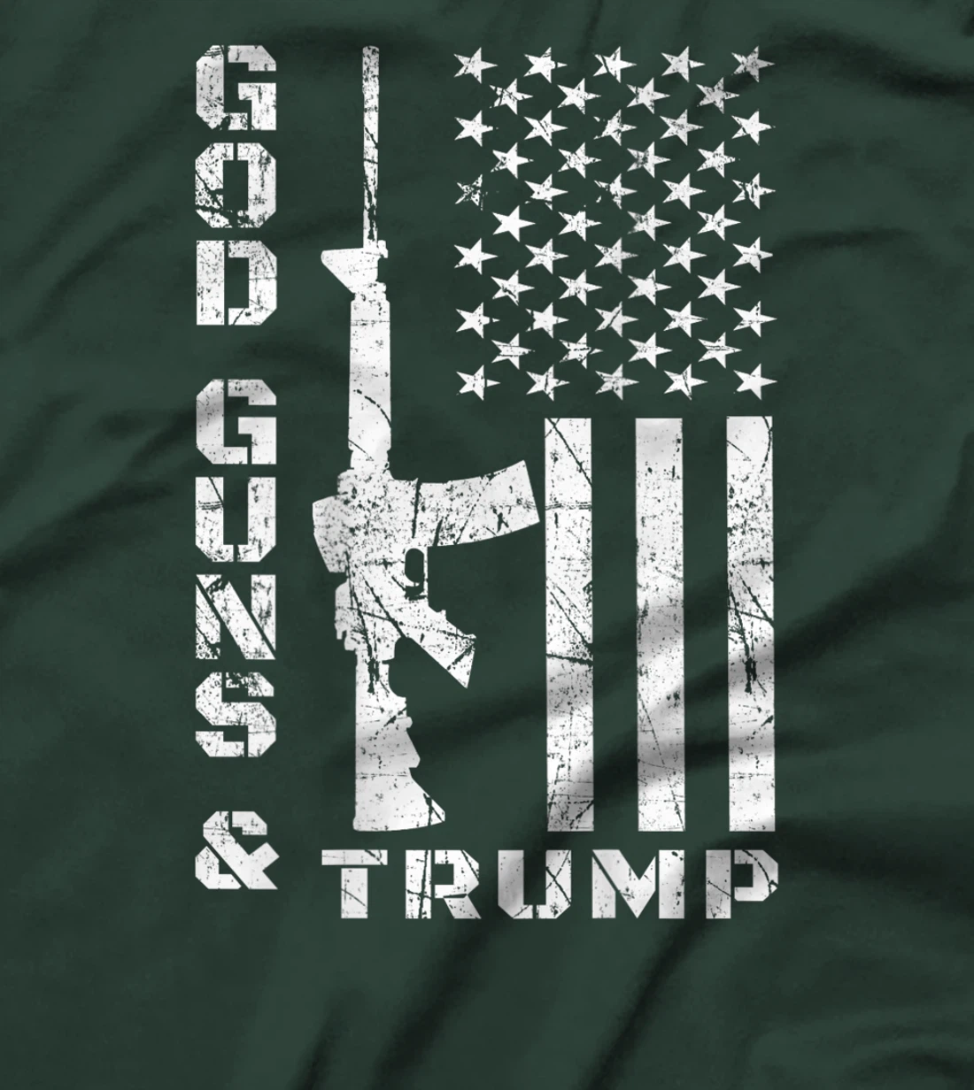 God Guns And Trump 2nd Amendment Flag AR15 (BACK) T-Shirt