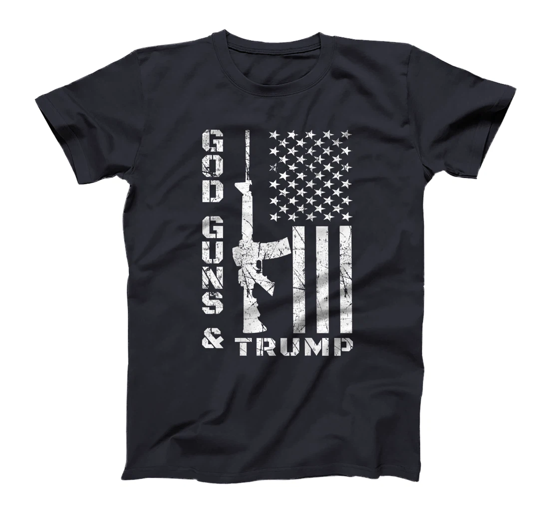God Guns And Trump 2nd Amendment Flag AR15 (BACK) T-Shirt