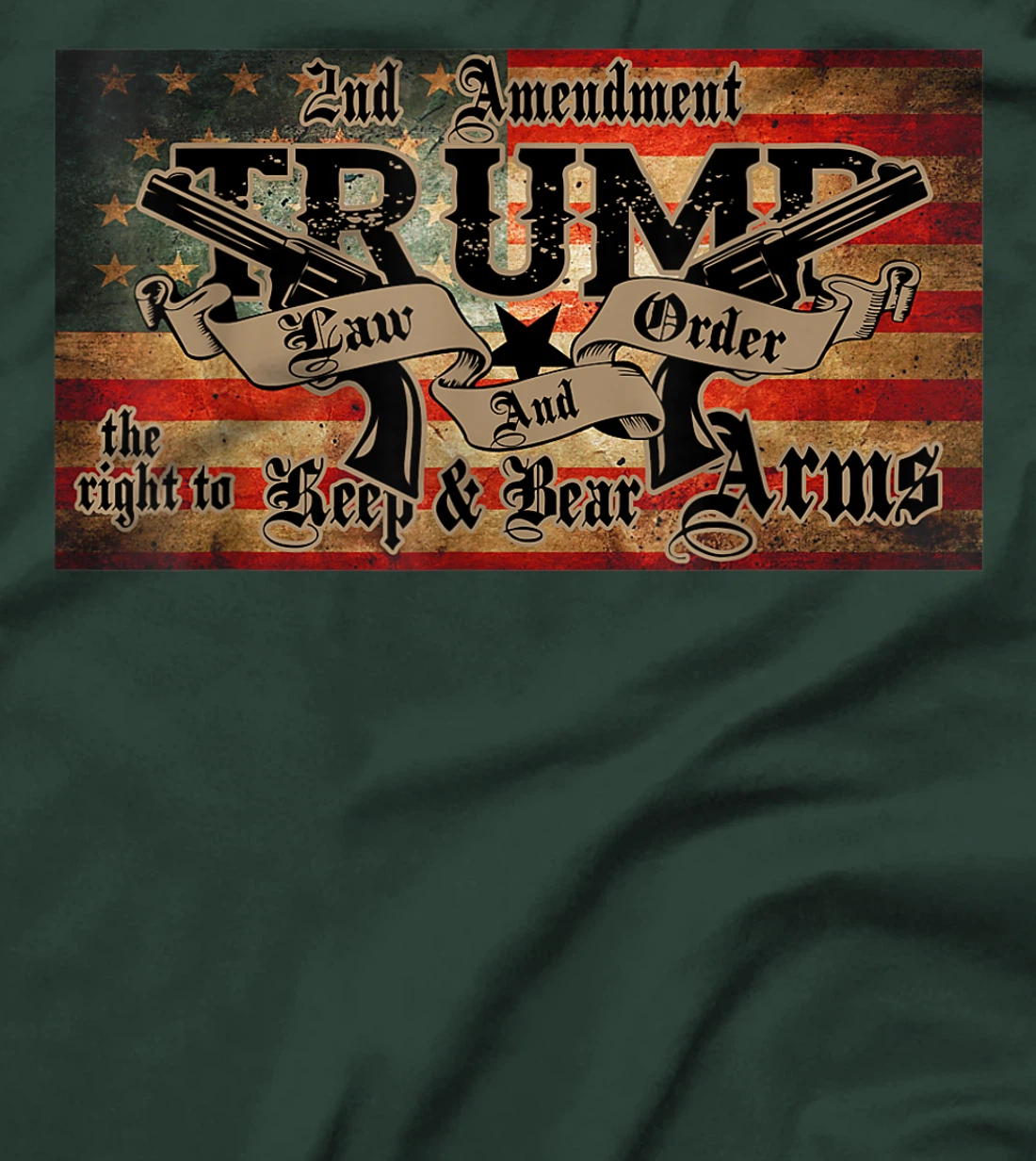 2nd Amendment Trump Law And Order Gun Rights American Flag T-Shirt