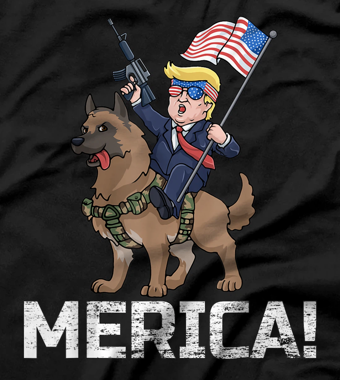 Trump Merica Belgian Malinois Dog American Hero 4th Of July T-Shirt