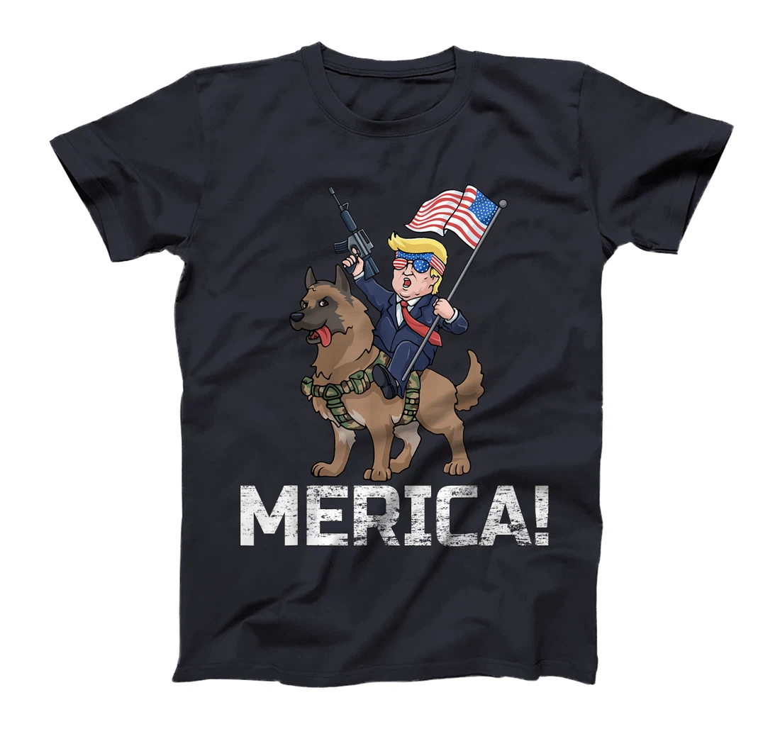 Trump Merica Belgian Malinois Dog American Hero 4th Of July T-Shirt