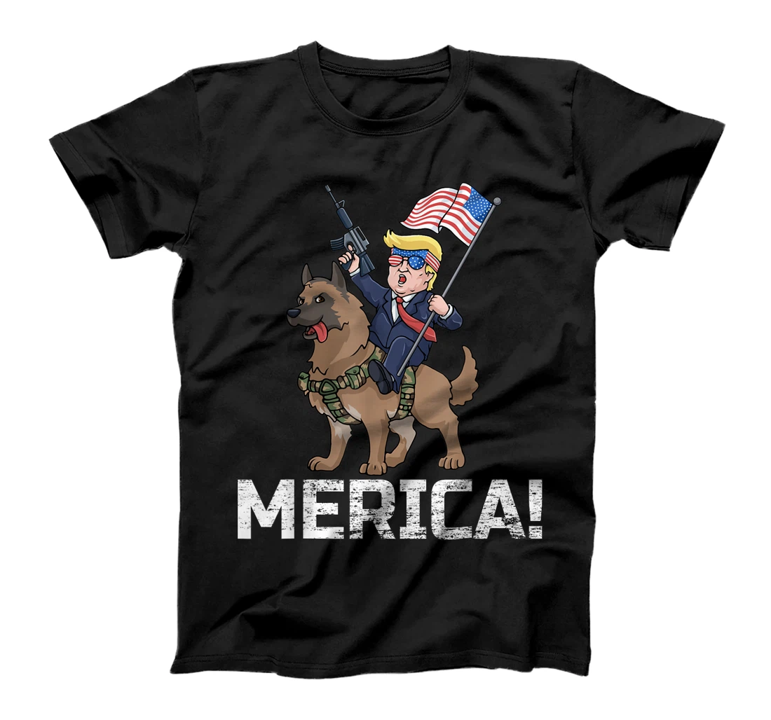 Trump Merica Belgian Malinois Dog American Hero 4th Of July T-Shirt