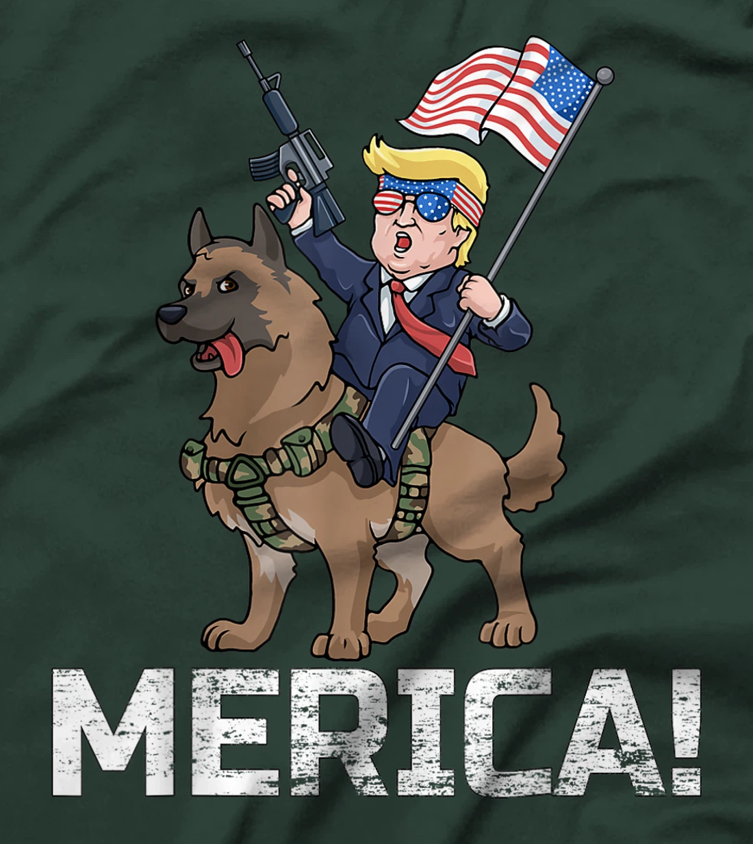 Trump Merica Belgian Malinois Dog American Hero 4th Of July T-Shirt