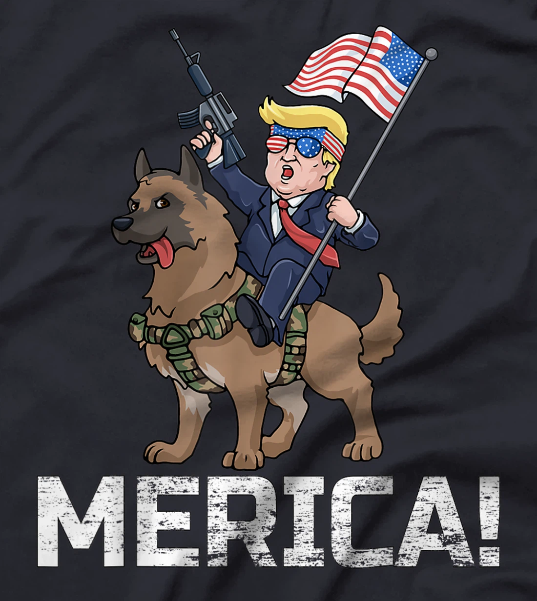 Trump Merica Belgian Malinois Dog American Hero 4th Of July T-Shirt