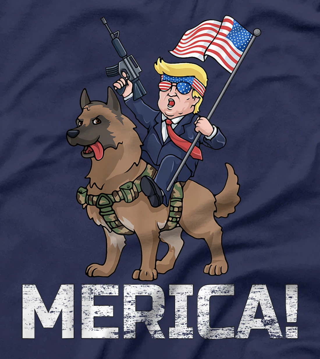 Trump Merica Belgian Malinois Dog American Hero 4th Of July T-Shirt