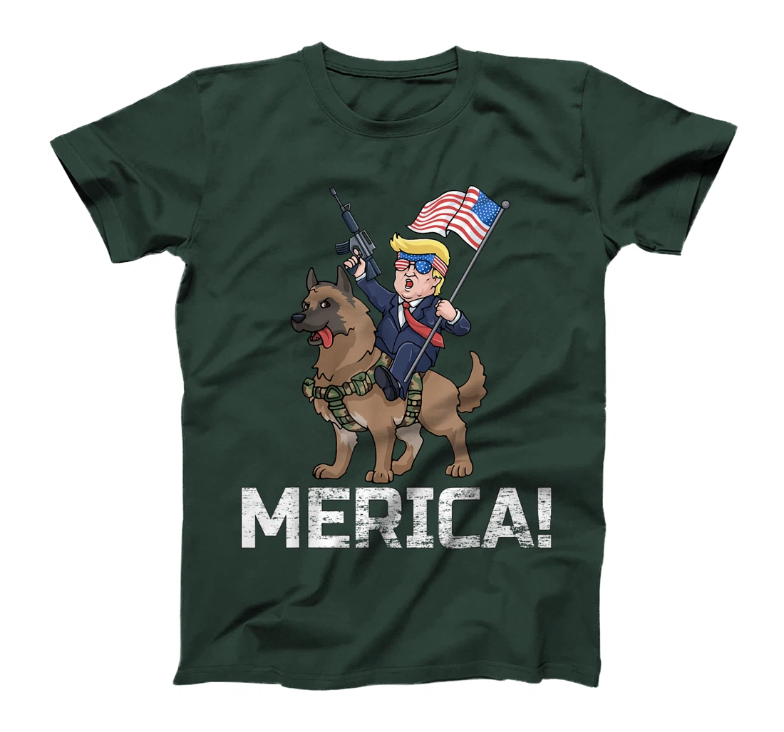 Trump Merica Belgian Malinois Dog American Hero 4th Of July T-Shirt