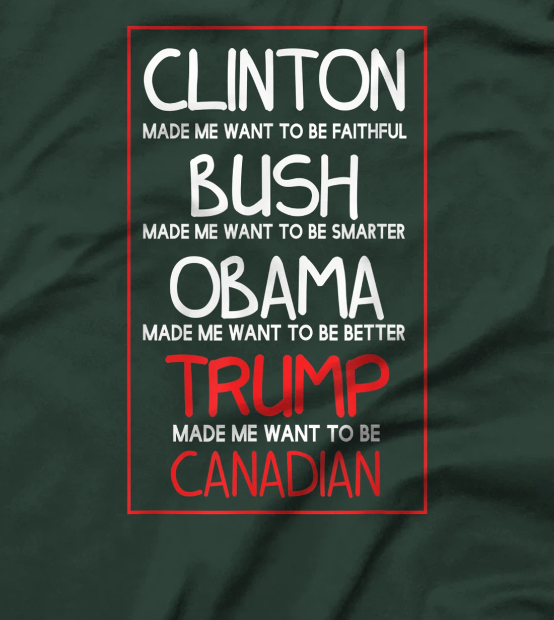 Anti Trump Made Me Want Become Canadian President Funny Gift T-Shirt