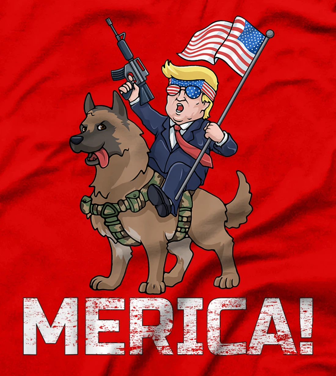 Trump Merica Belgian Malinois Dog American Hero 4th Of July T-Shirt