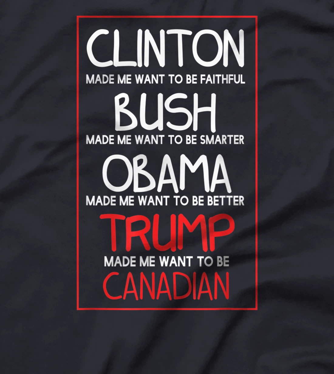 Anti Trump Made Me Want Become Canadian President Funny Gift T-Shirt
