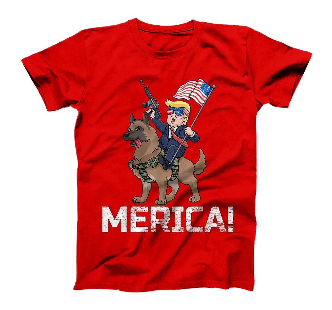 Trump Merica Belgian Malinois Dog American Hero 4th Of July T-Shirt