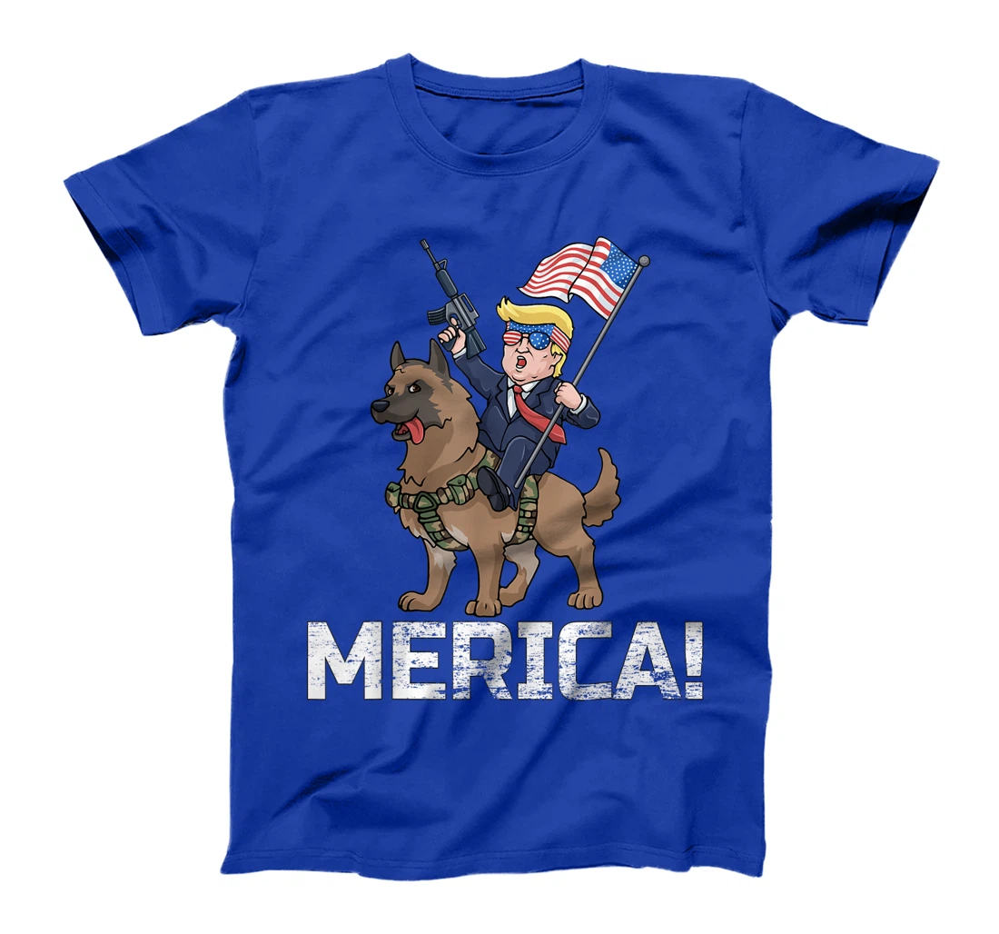 Trump Merica Belgian Malinois Dog American Hero 4th Of July T-Shirt