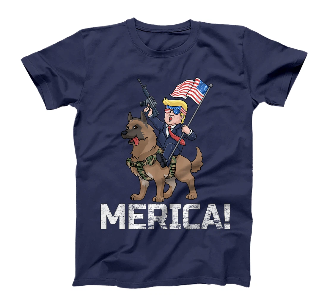 Trump Merica Belgian Malinois Dog American Hero 4th Of July T-Shirt