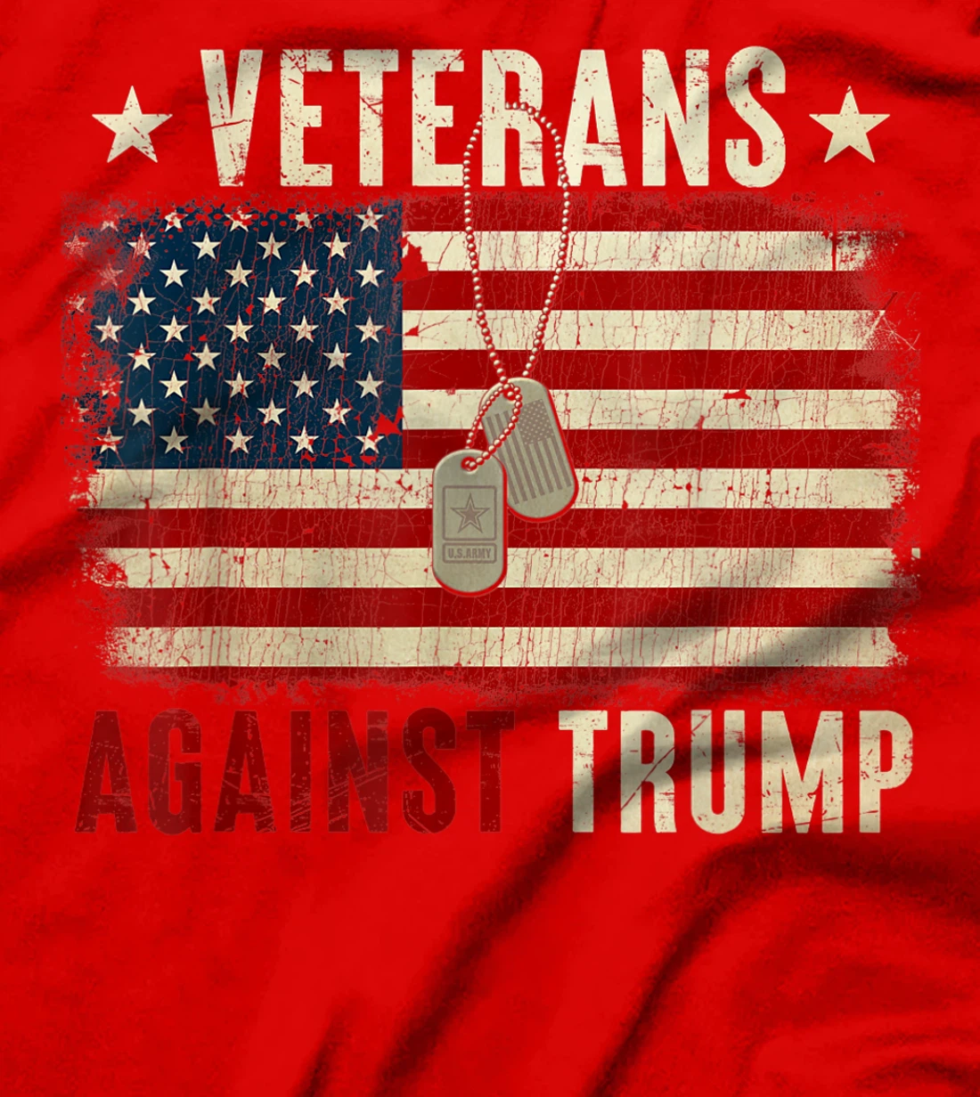 Vintage Veterans Against Trump American Flag T-Shirt