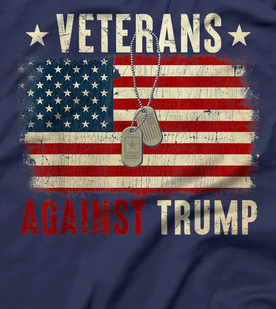 Vintage Veterans Against Trump American Flag T-Shirt