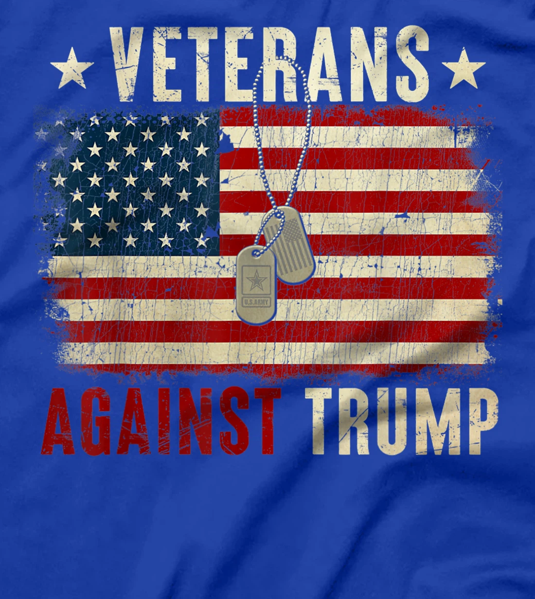 Vintage Veterans Against Trump American Flag T-Shirt