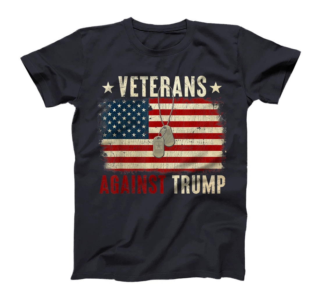 Vintage Veterans Against Trump American Flag T-Shirt
