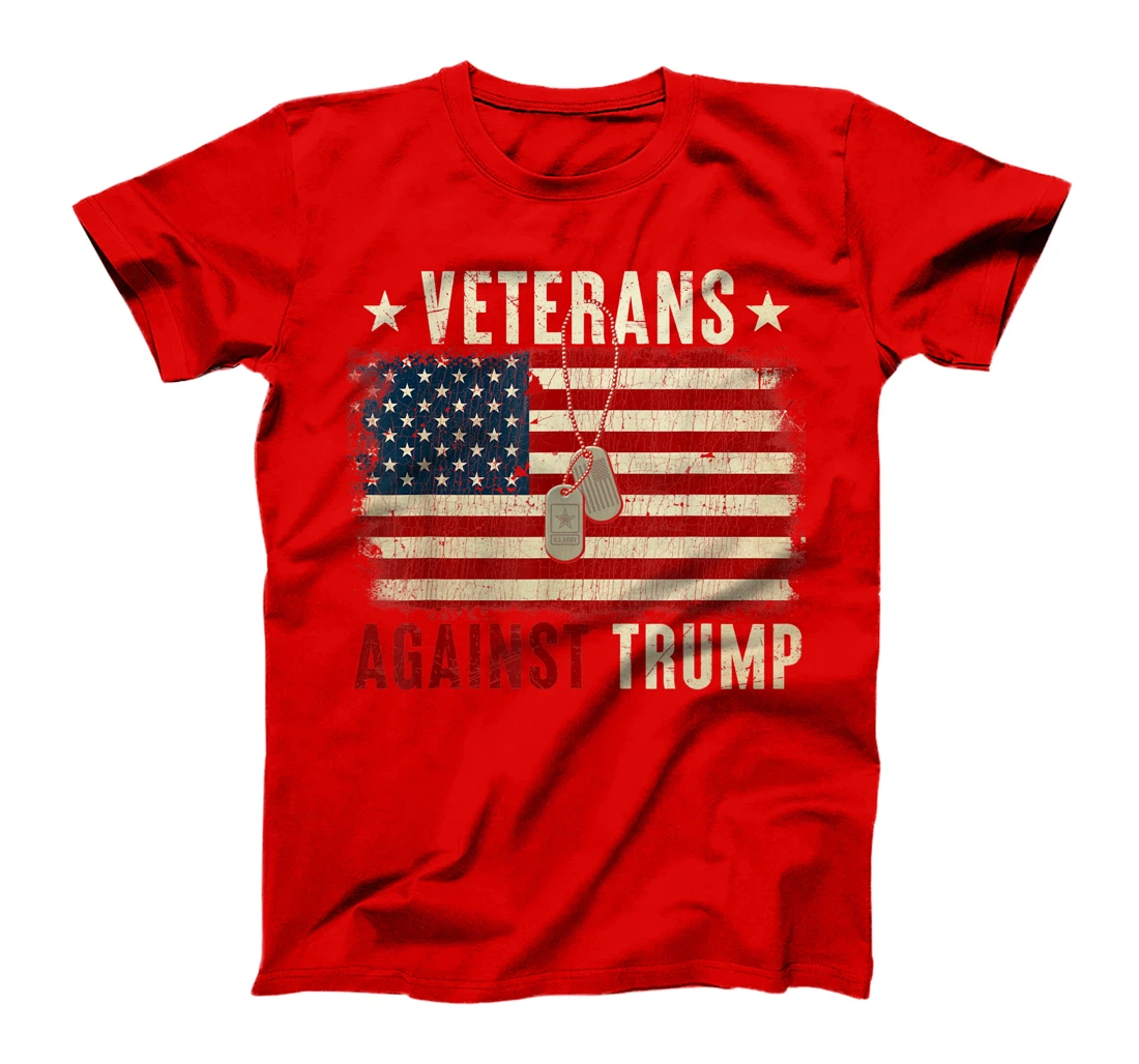 Vintage Veterans Against Trump American Flag T-Shirt